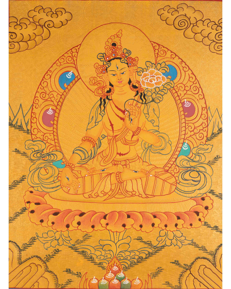 White Tara Thangka | Tibetan Buddhist Religious
