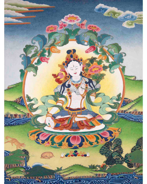White Tara Thangka | Buddhist Religious Paintings