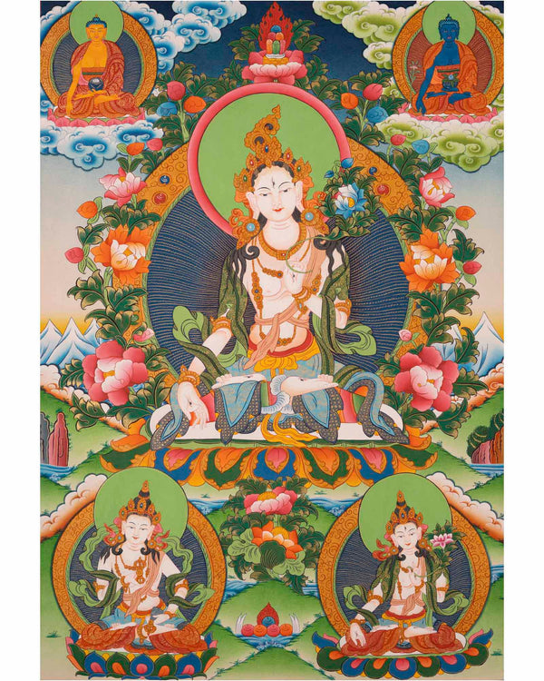 White Tara Thangka | Wall Hanging Decorations