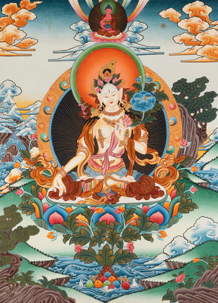 White Tara Thanka | Religious Gift Idea
