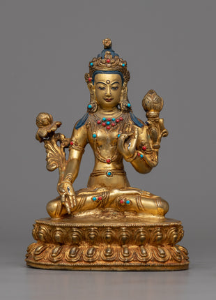 Handcrafted Copper White Tara Statue 