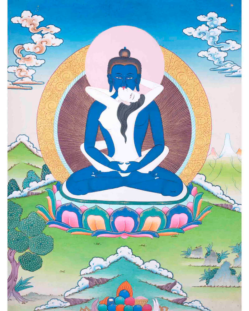 Yab Yum Buddha Thangka | Samantabhadra | Traditional Wall Decors