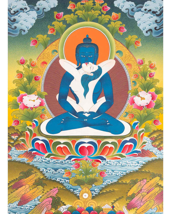 Yab Yum Samantabhadra Buddha | Original Hand-Painted Buddhist Thangka