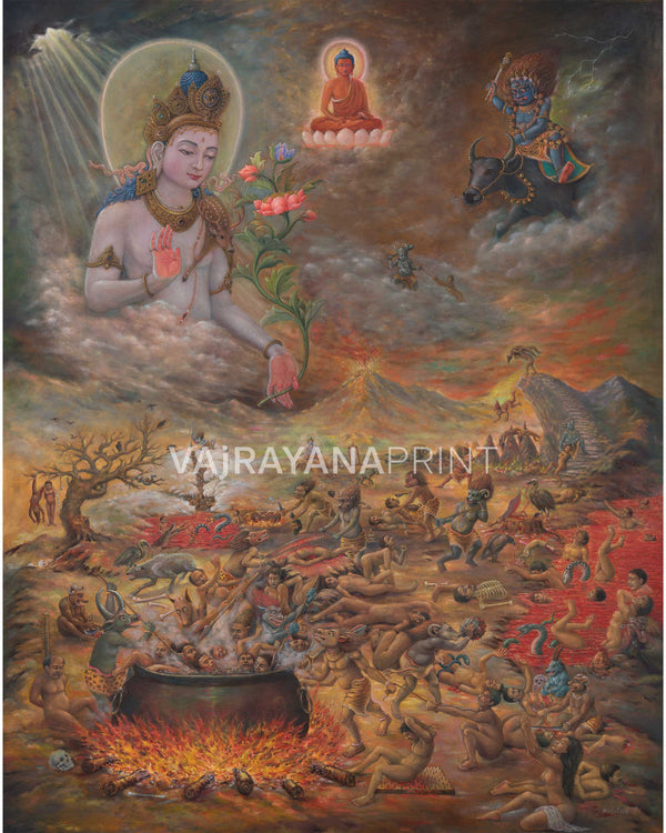 Yamadanda Lokeshvara Thangka Print