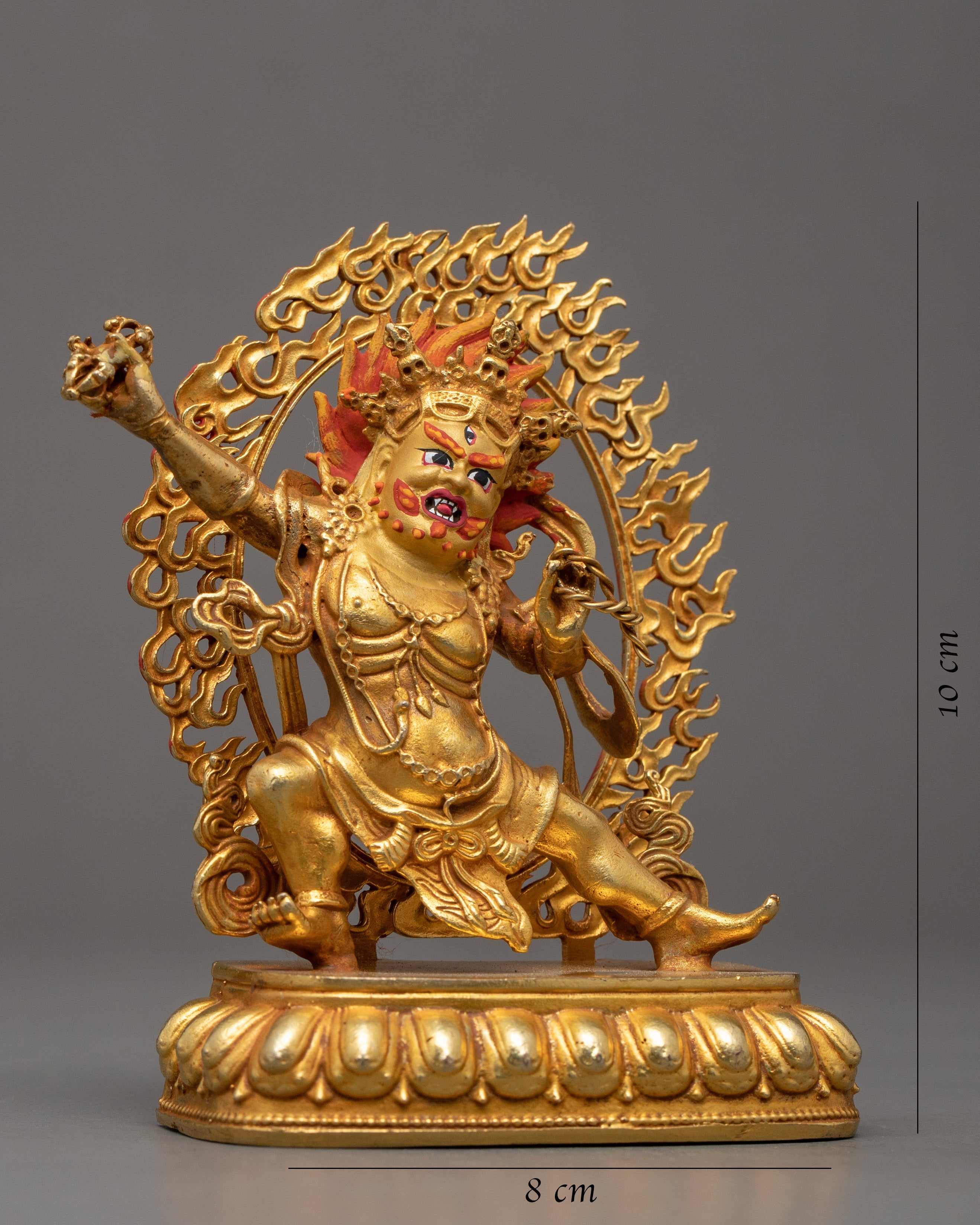 Wrathful Vajrapani Gold Sculpture | Traditional Himalayan Art