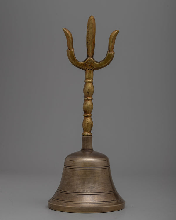 Tibetan Trident Bell | Vajrayana Buddhism Ceremonial Bell for Harmony
