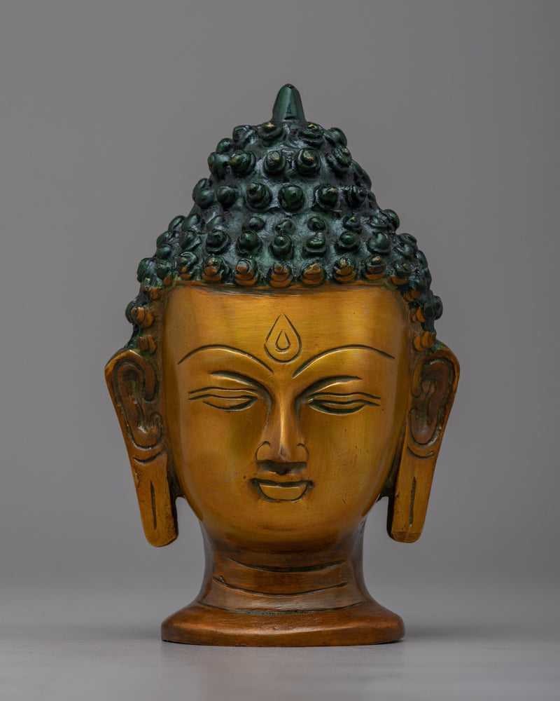 Meditating Head Buddha Sculpture