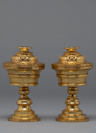 Buddhist Butter Lamp Set