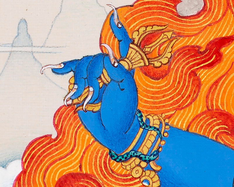 Vajrapani Bodhisattva Thangka | Tibetan Buddhist Painting
