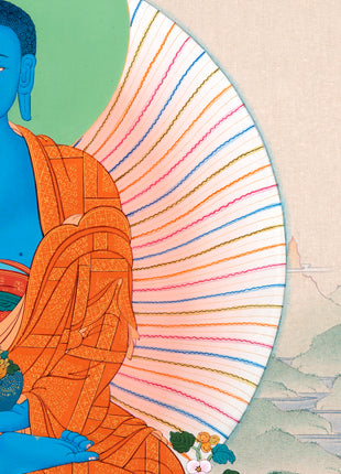 Medicine Buddha Thangka | The Healer For all Beings | Buddhist Deity