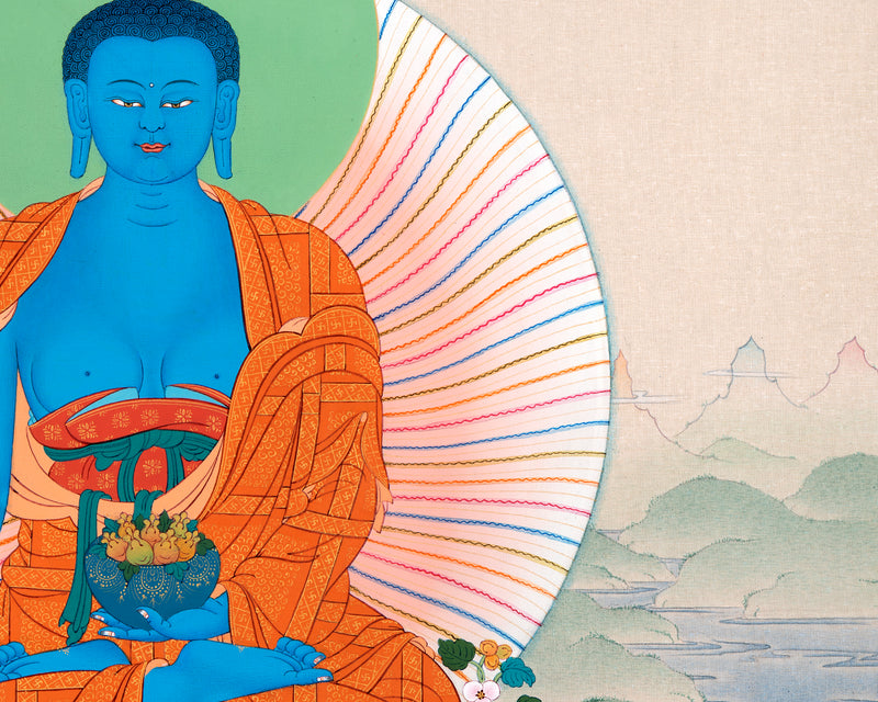 Medicine Buddha Thangka | The Healer For all Beings | Buddhist Deity