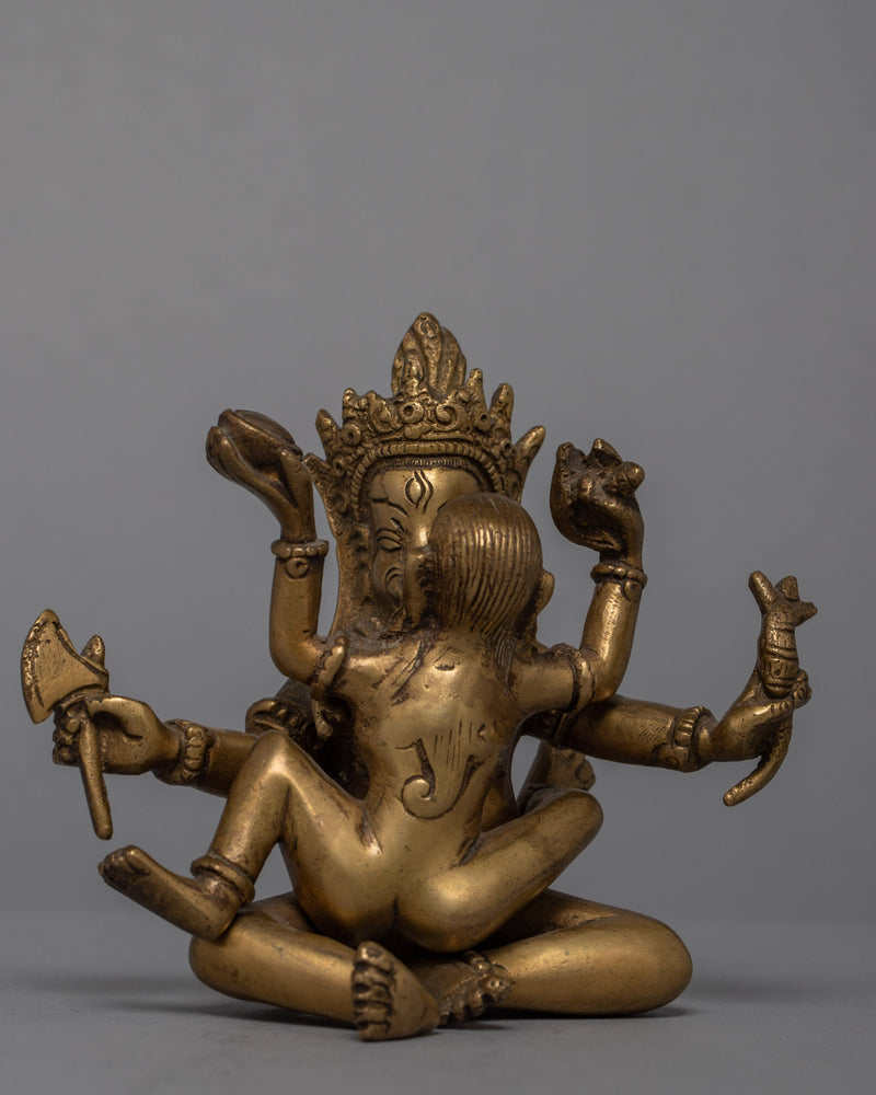 Sacred Ganesh Consort Sculpture
