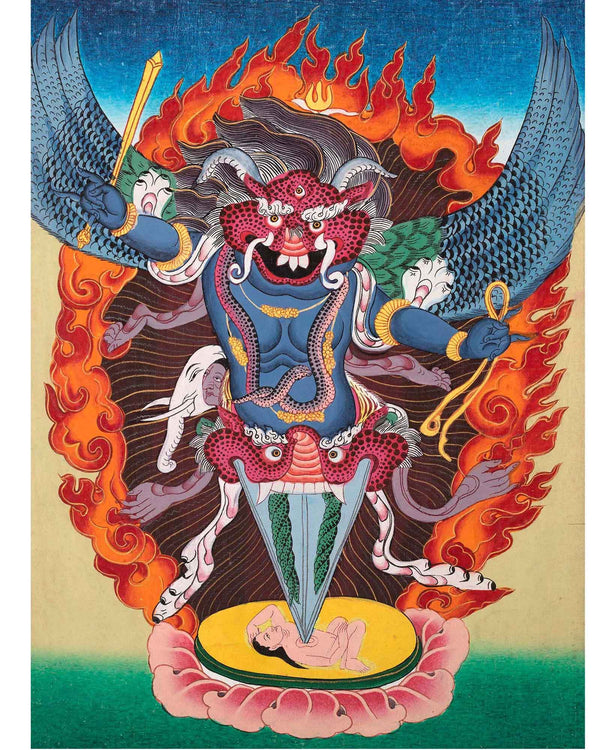 Garuda Thangka | Protective Wrathful Diety | Wall Decor