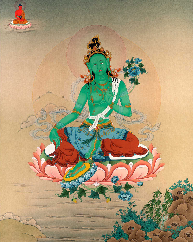 Green Tara Deity Painting 