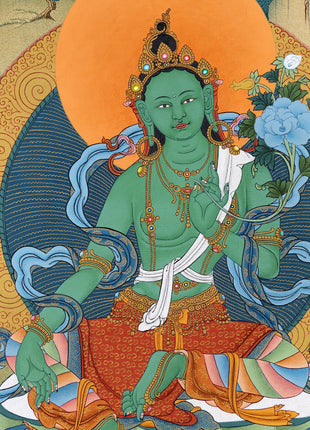 Green Tara Thangka | Mother Bodhisattva | Menri Style | Himalayan Buddhist Deity