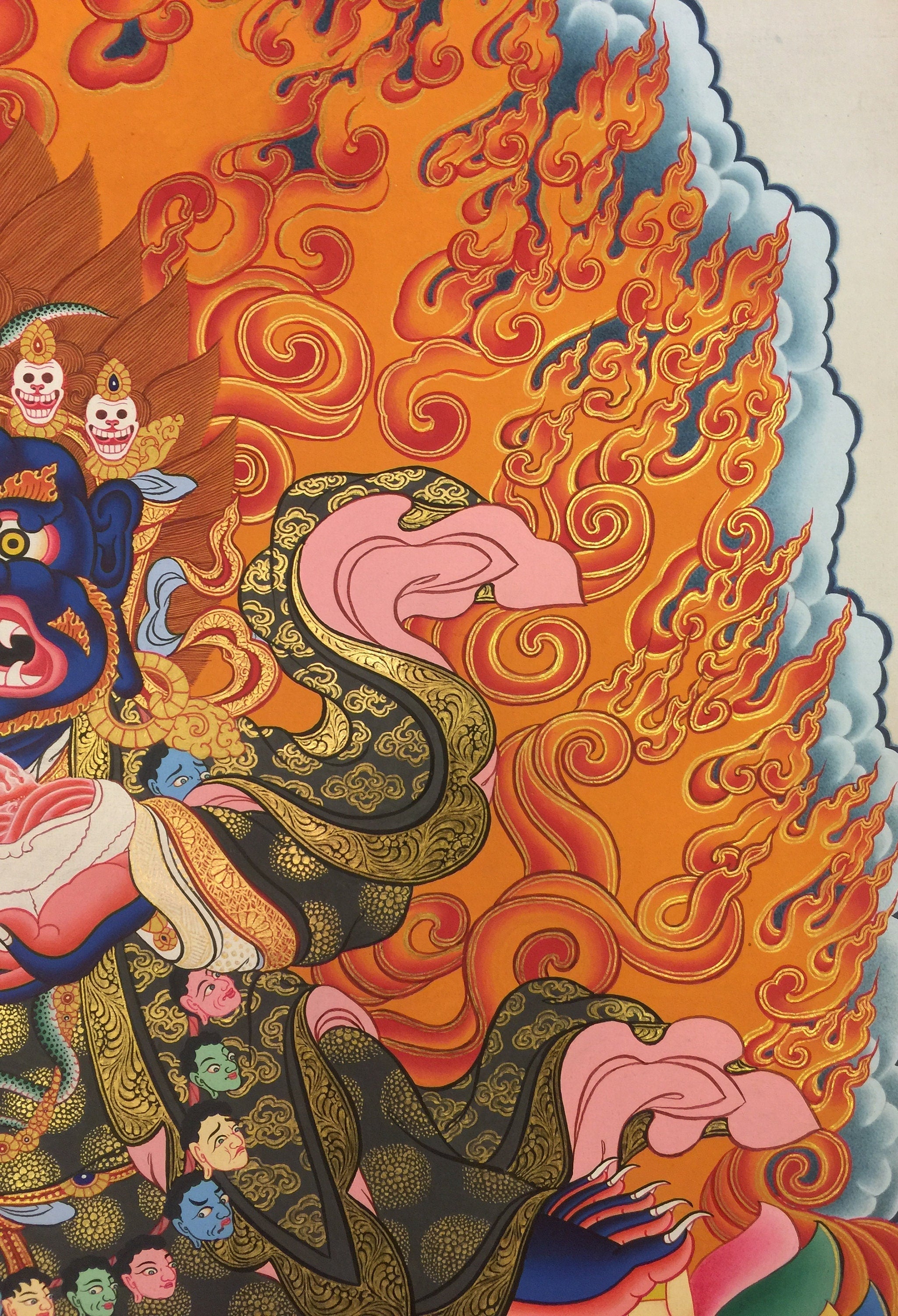 Two armed Bernagchen Mahakala Thangka Painting | Mahakala Deity