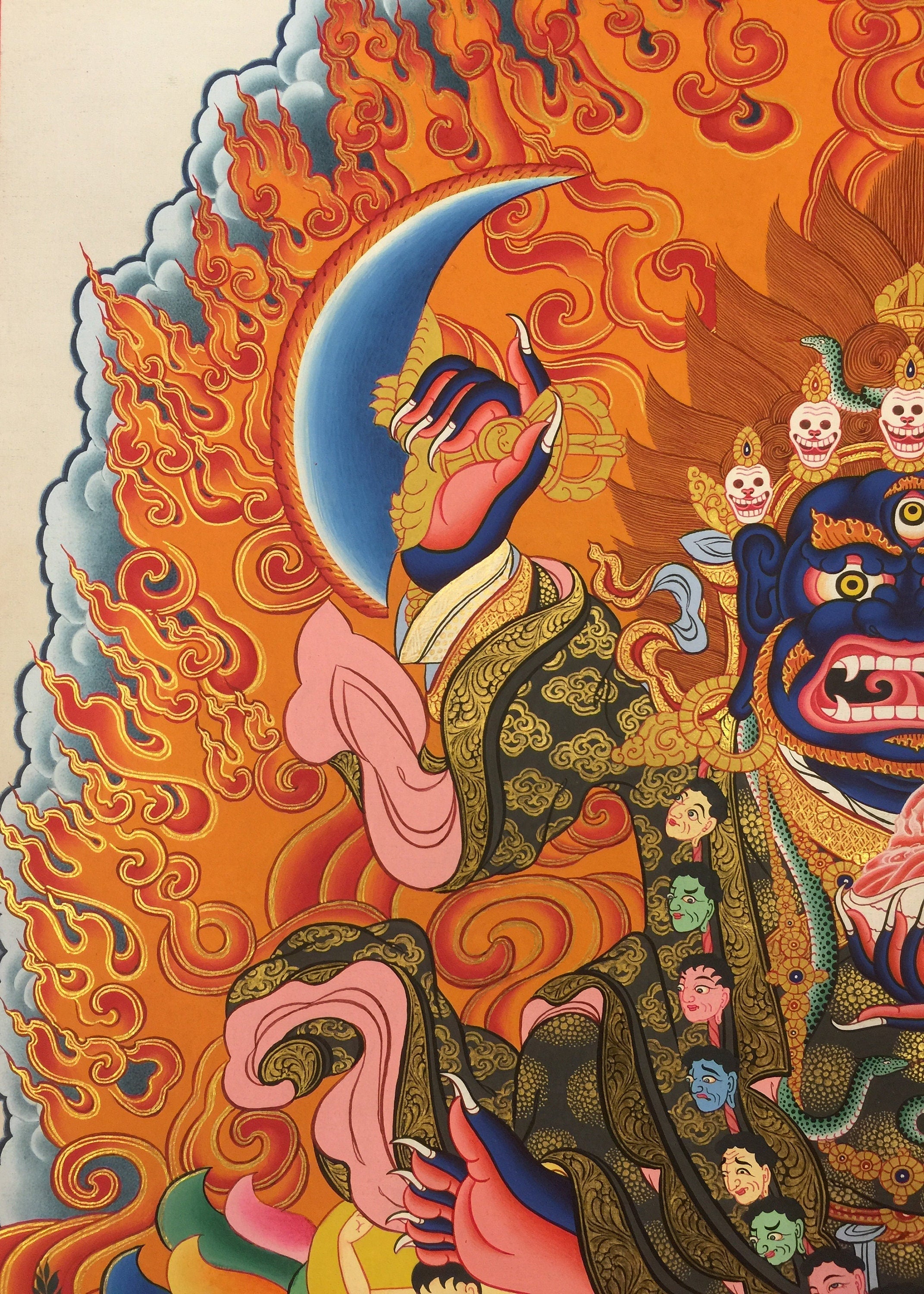 Two armed Bernagchen Mahakala Thangka Painting | Mahakala Deity