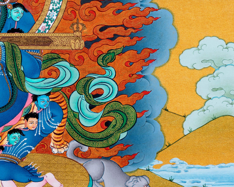 Sakya Mahakala Thangka | Dharmapala | Tibetan Vajrayana Art