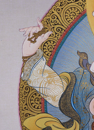 Guru Padmasambhava With Consort | Tibetan Thangka Painting