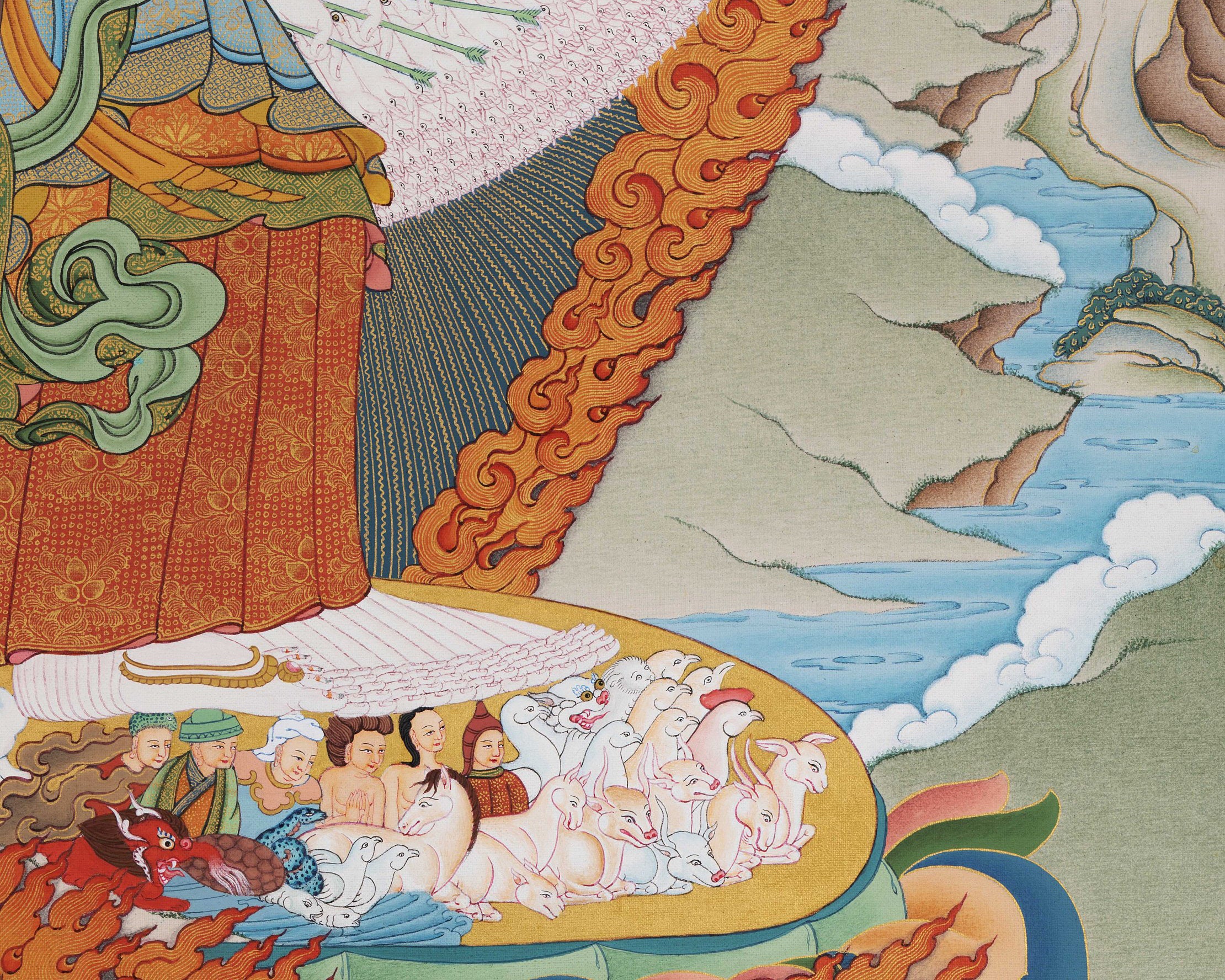 Sitatapatra Thangka | The White Umbrella Tara | Tibetan Art Prints