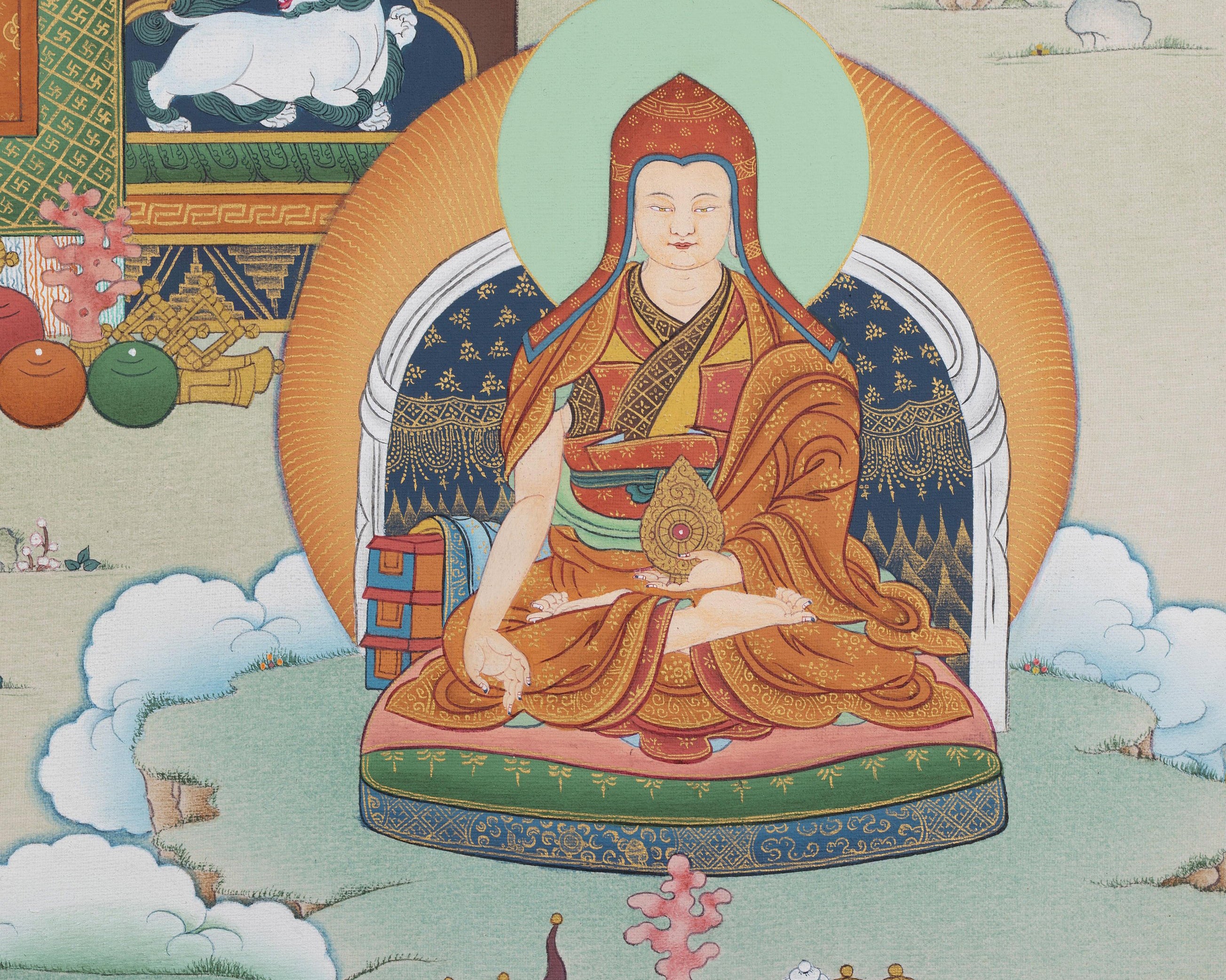 Five Sakya Master Thangka, Sachen Kunga Nyingpo, Sakya Pandita And Others | High Quality Giclee Canvas Print