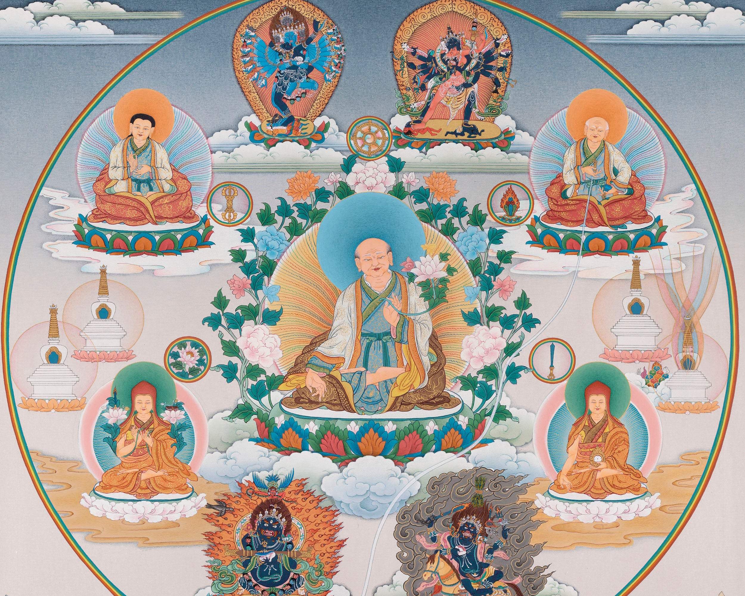 Sachen Kunga Nyingpo Thangka Print | High Quality Giclee Canvas Print | Digital Print
