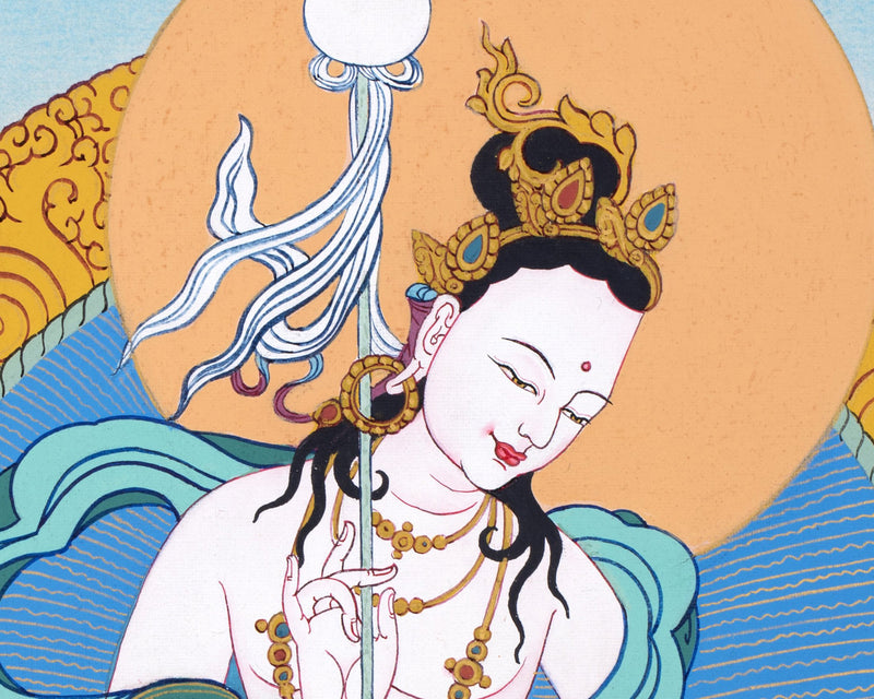 Mandarava, Dakini Thangka Painting, Hand Painted Vajrayana Thangka,