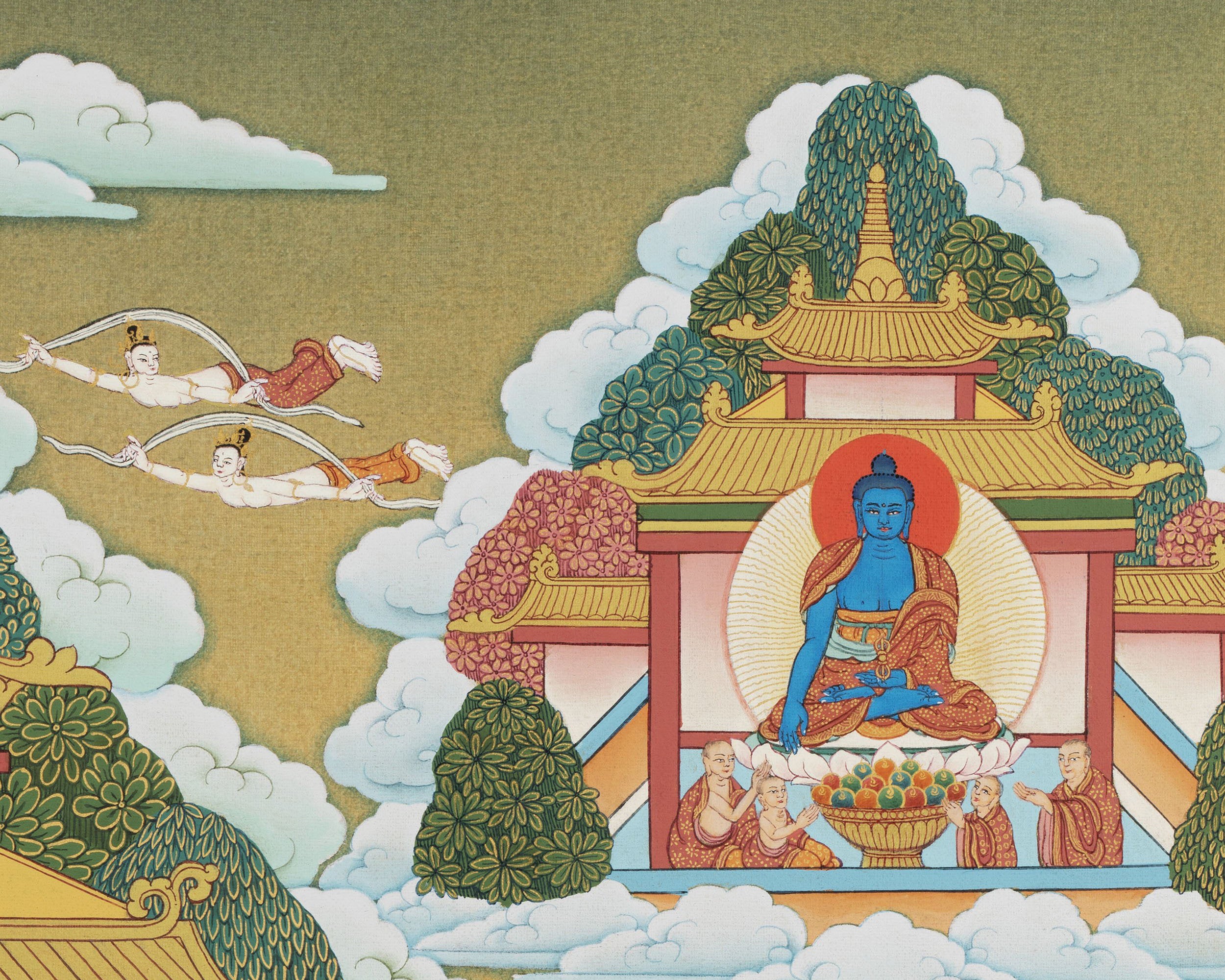 Buddha Akshobhya Mitukpa Thangka, Tibetan Thangka Print, Digital Print