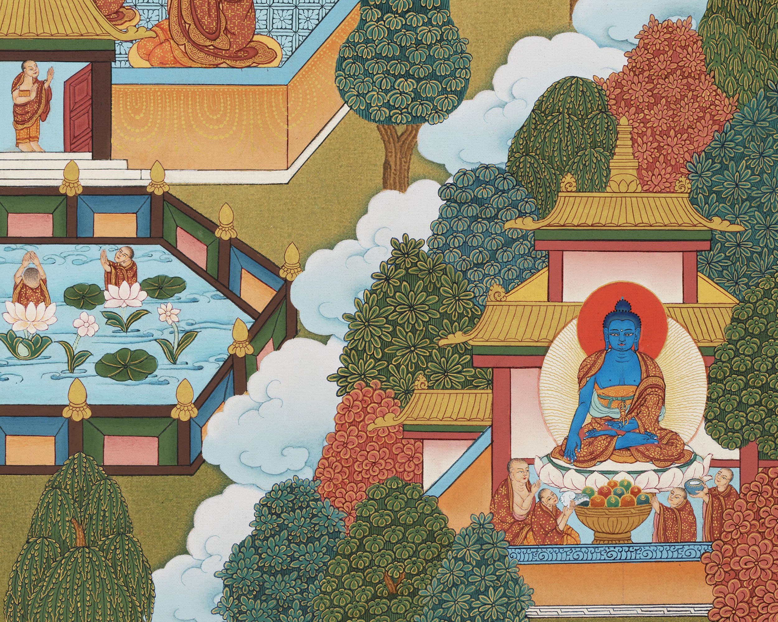 Buddha Akshobhya Mitukpa Thangka, Tibetan Thangka Print, Digital Print