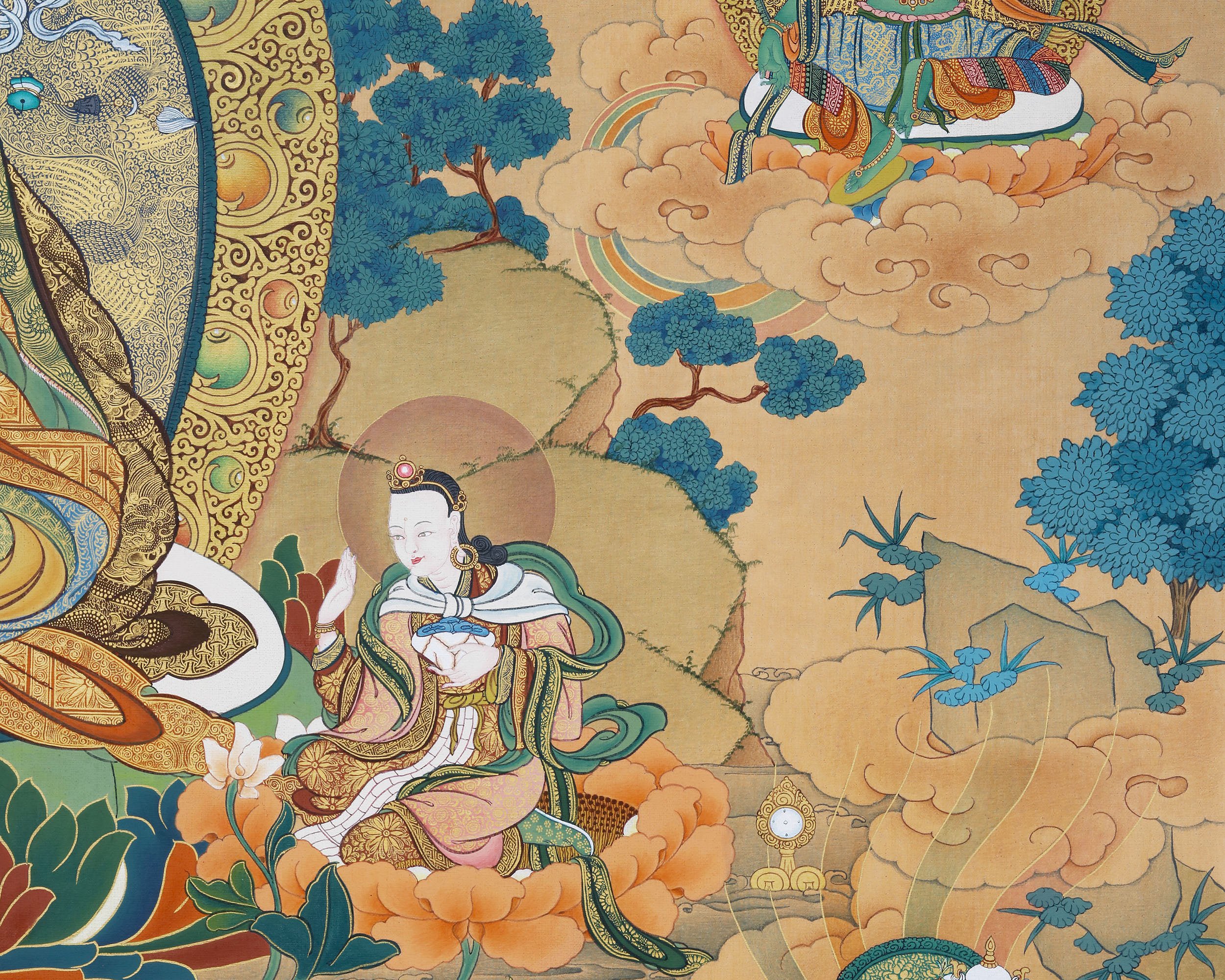 Guru Rinpoche Thangka, Guru Padamsambhava, High Quality Giclee Canvas Print, Digital Print
