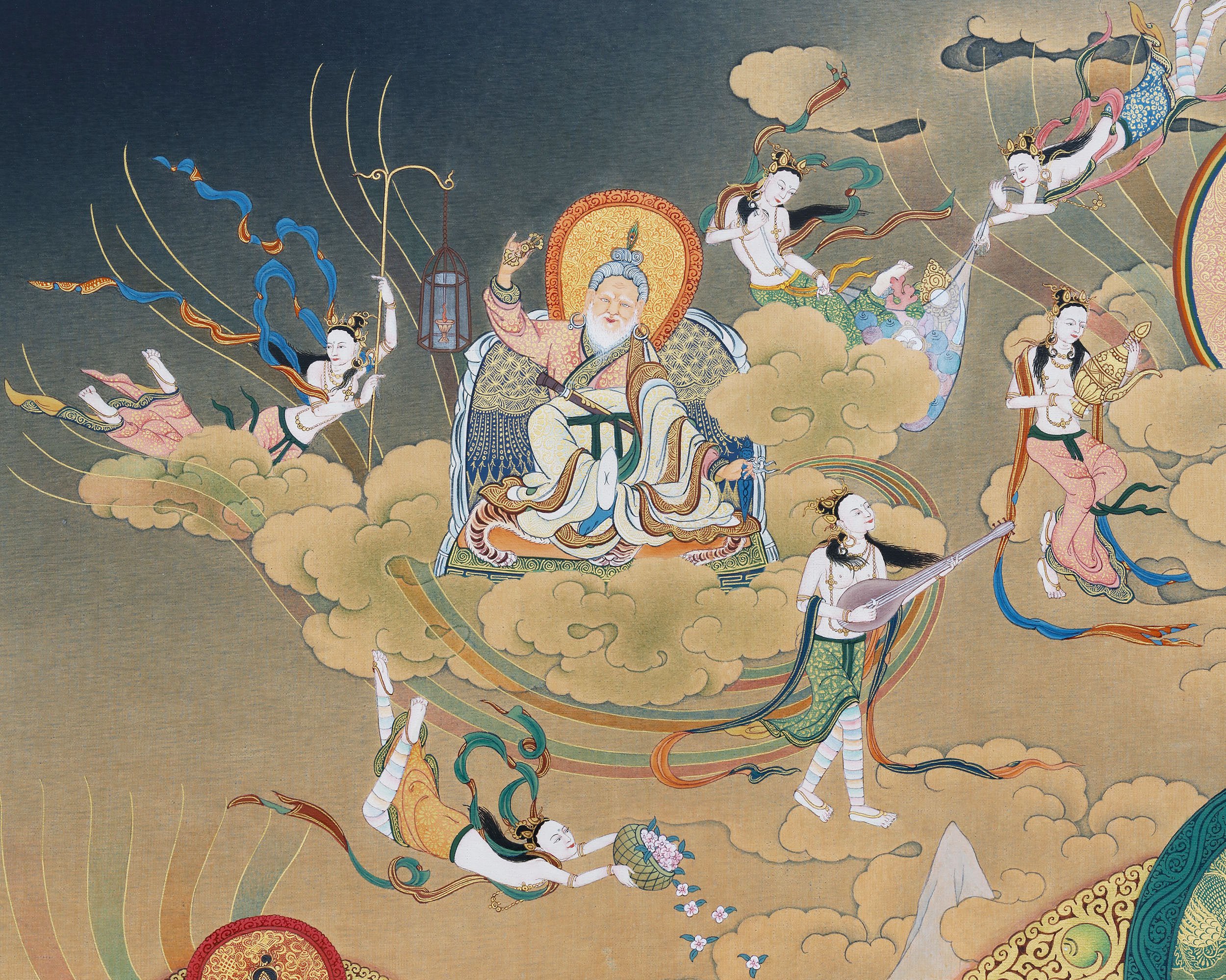 Guru Rinpoche Thangka, Guru Padamsambhava, High Quality Giclee Canvas Print, Digital Print