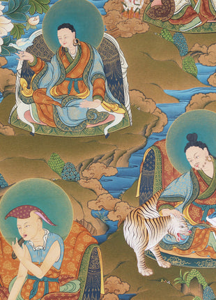 Guru Rinpoche Thangka, 25 disciples of Padmasambhava, High Quality Giclee Canvas Print, Digital Print, Thangka Print