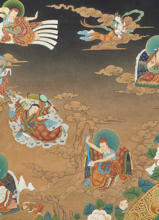 Guru Rinpoche Thangka, 25 disciples of Padmasambhava, High Quality Giclee Canvas Print, Digital Print, Thangka Print