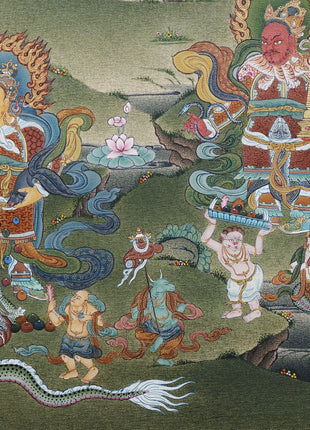 Buddha Shakyamuni -16 Arhat Thangka Print, Tibetan Thangka Print, Digital Print