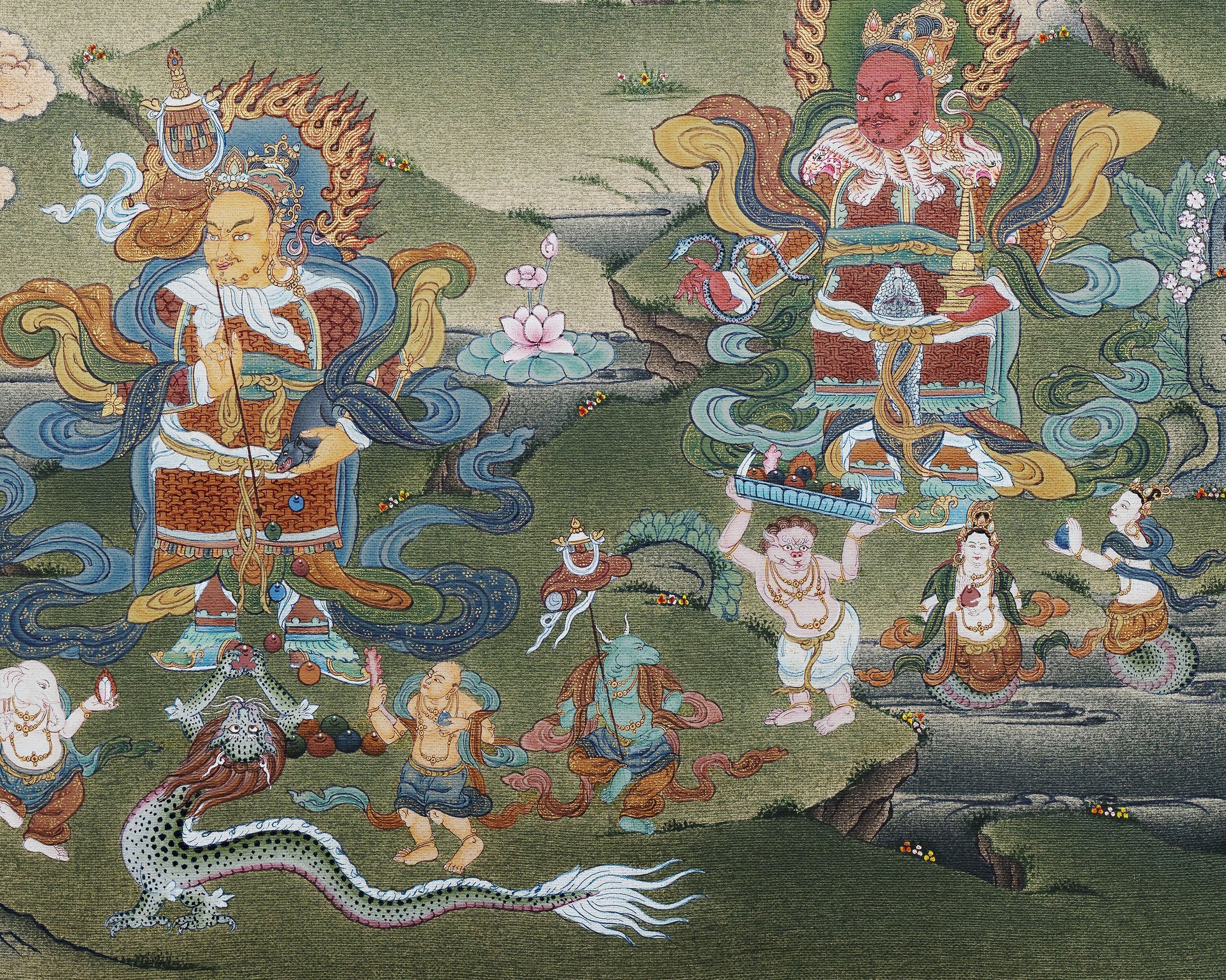 Buddha Shakyamuni -16 Arhat Thangka Print, Tibetan Thangka Print, Digital Print
