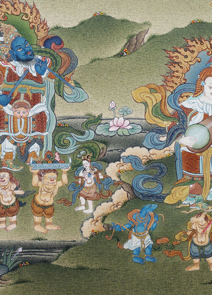 Buddha Shakyamuni -16 Arhat Thangka Print, Tibetan Thangka Print, Digital Print