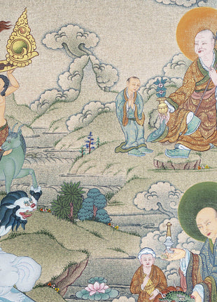 Buddha Shakyamuni -16 Arhat Thangka Print, Tibetan Thangka Print, Digital Print
