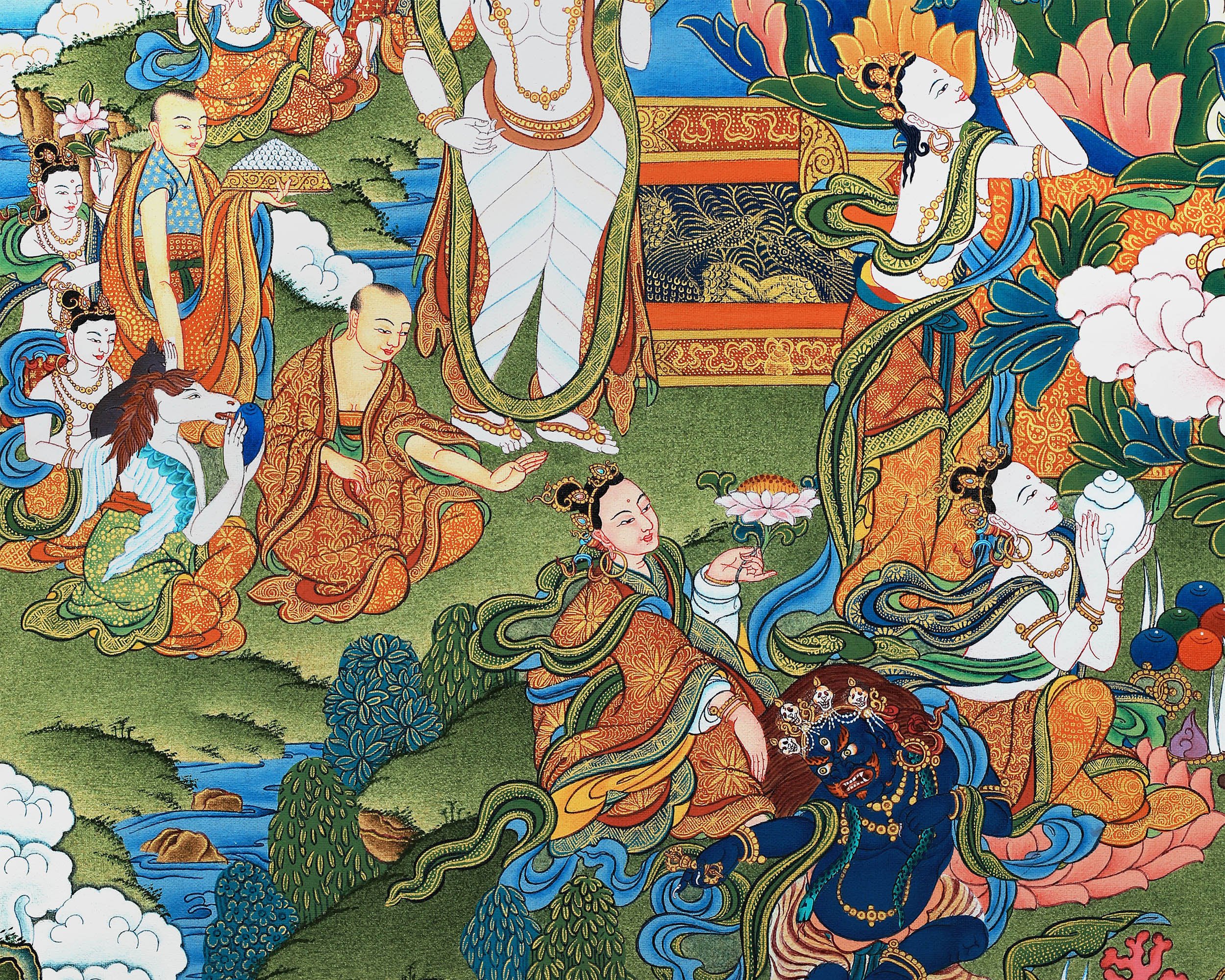 Buddha Shakyamuni Life Story Thangka, High Quality Thangka Print
