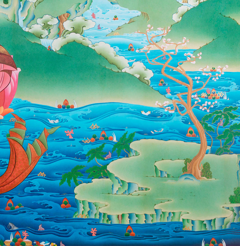 Green Tara Thangka, Tibetan Tara, Quality Canvas Print