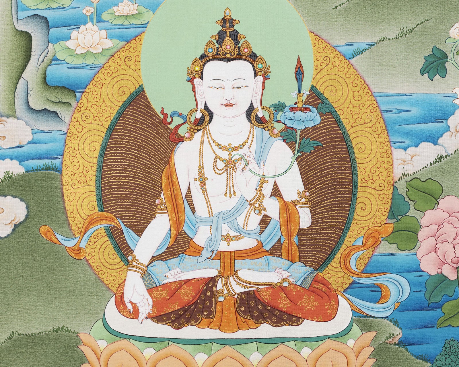 Manjushri Thangka | Saraswati | White Tara | Bodhisattva