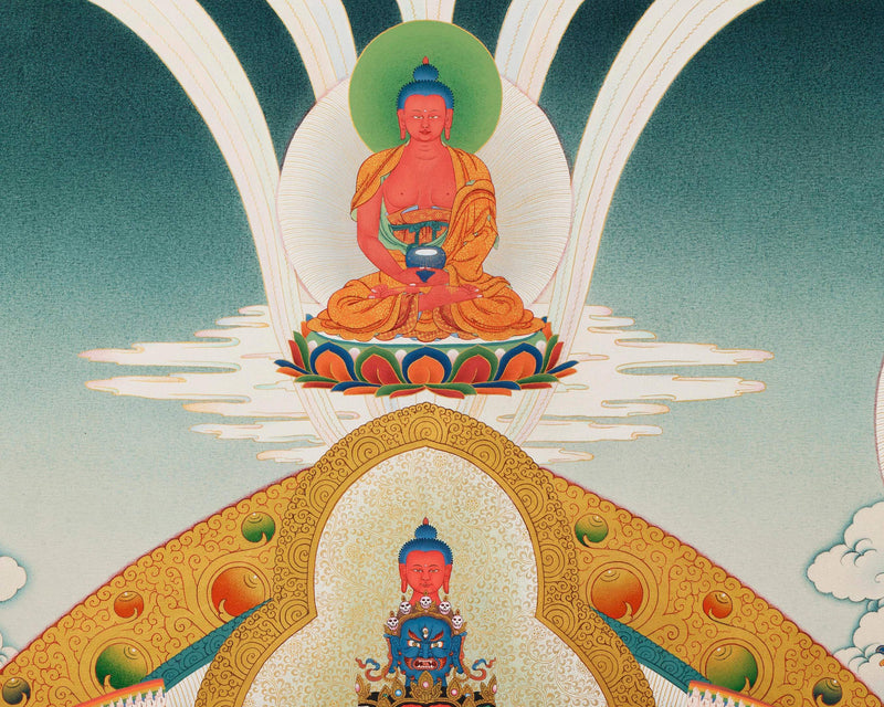 Arya Avalokiteshvara and the Bodhisattvas | High-Quality Thangka Painting Print