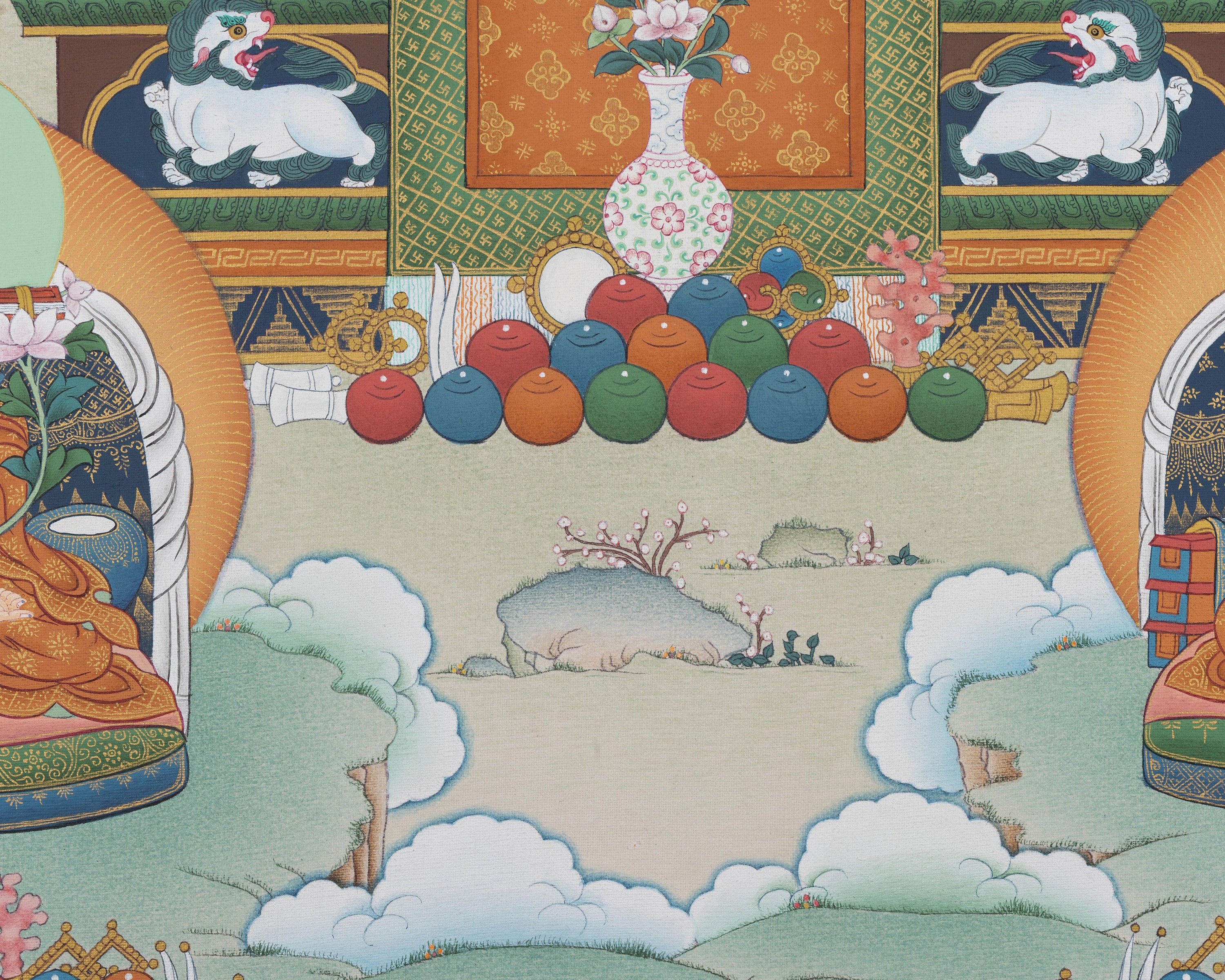 Five Sakya Master Thangka, Sachen Kunga Nyingpo, Sakya Pandita And Others | High Quality Giclee Canvas Print