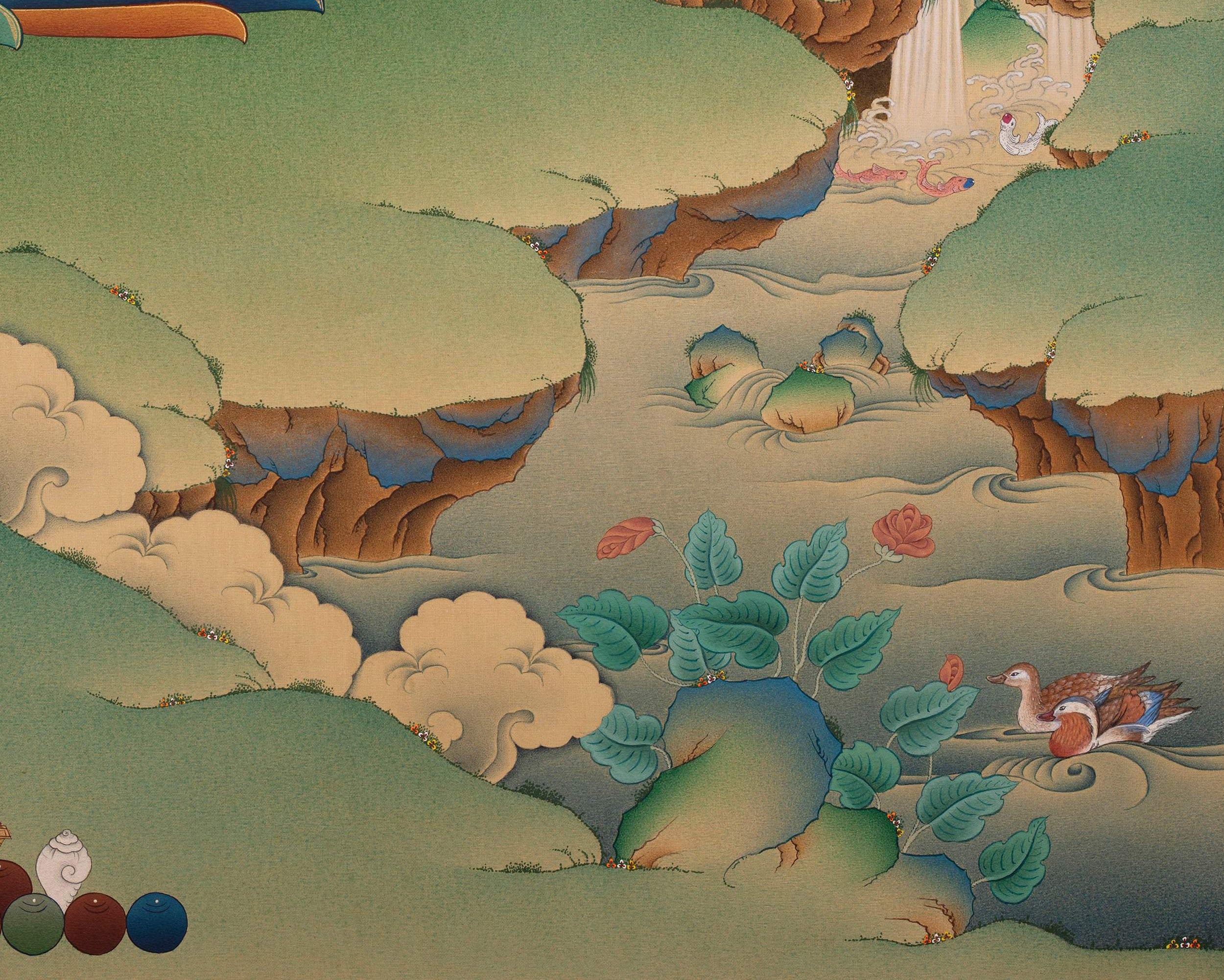 Je Tsongkhapa, Je rinpoche, Tibetan Thangka Painting, High Quality Canvas Print