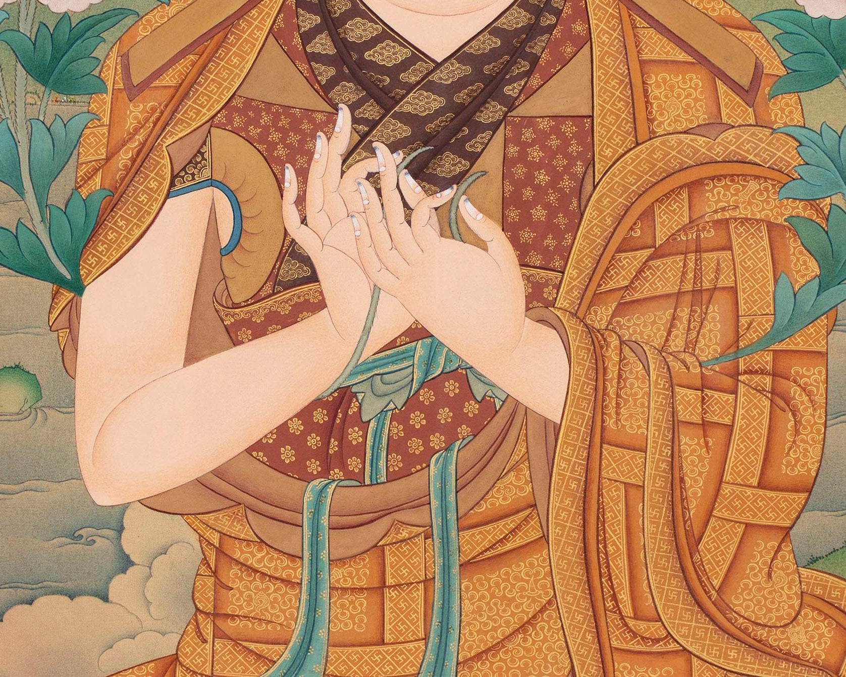 Je Tsongkhapa, Je rinpoche, Tibetan Thangka Painting, High Quality Canvas Print