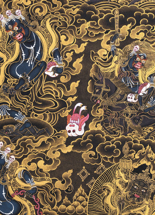 Sakya Mahakala Thangka, High Quality Giclee Canvas Print, Digital Print, Mahakala Thangka