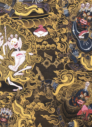 Sakya Mahakala Thangka, High Quality Giclee Canvas Print, Digital Print, Mahakala Thangka