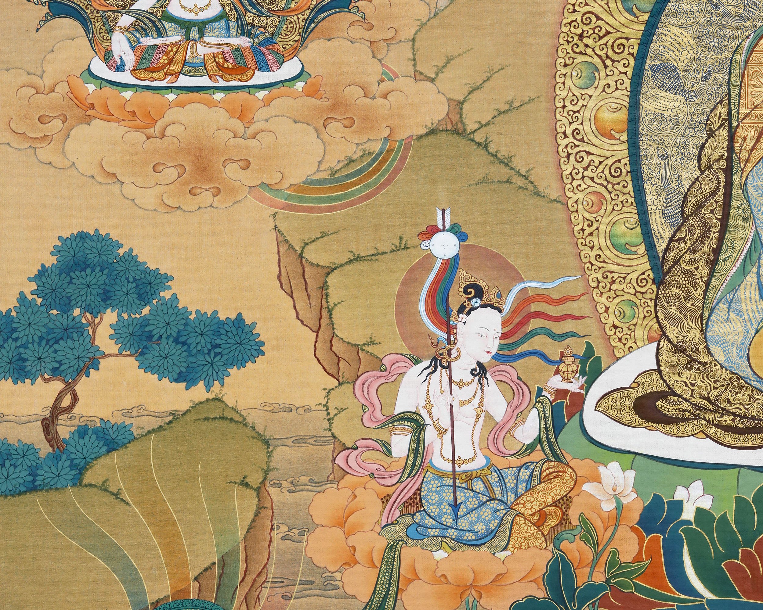 Guru Rinpoche Thangka, Guru Padamsambhava, High Quality Giclee Canvas Print, Digital Print