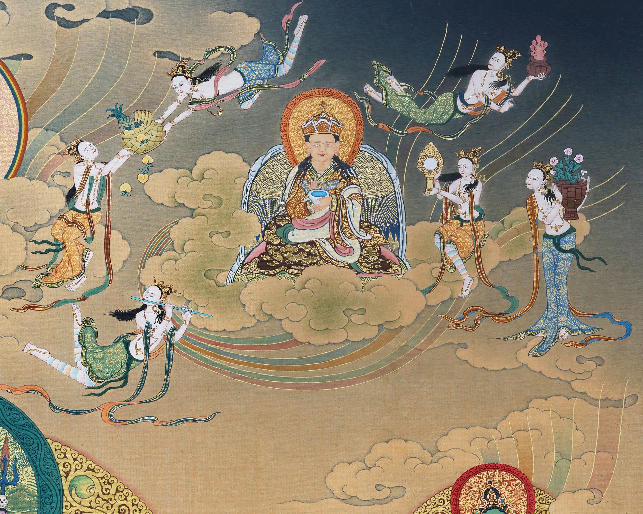 Guru Rinpoche Thangka, Guru Padamsambhava, High Quality Giclee Canvas Print, Digital Print
