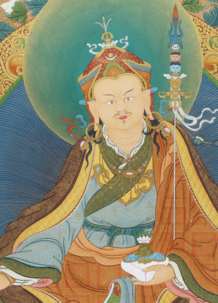 Guru Rinpoche Thangka, 25 disciples of Padmasambhava, High Quality Giclee Canvas Print, Digital Print, Thangka Print