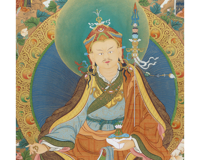 Guru Rinpoche Thangka, 25 disciples of Padmasambhava, High Quality Giclee Canvas Print, Digital Print, Thangka Print